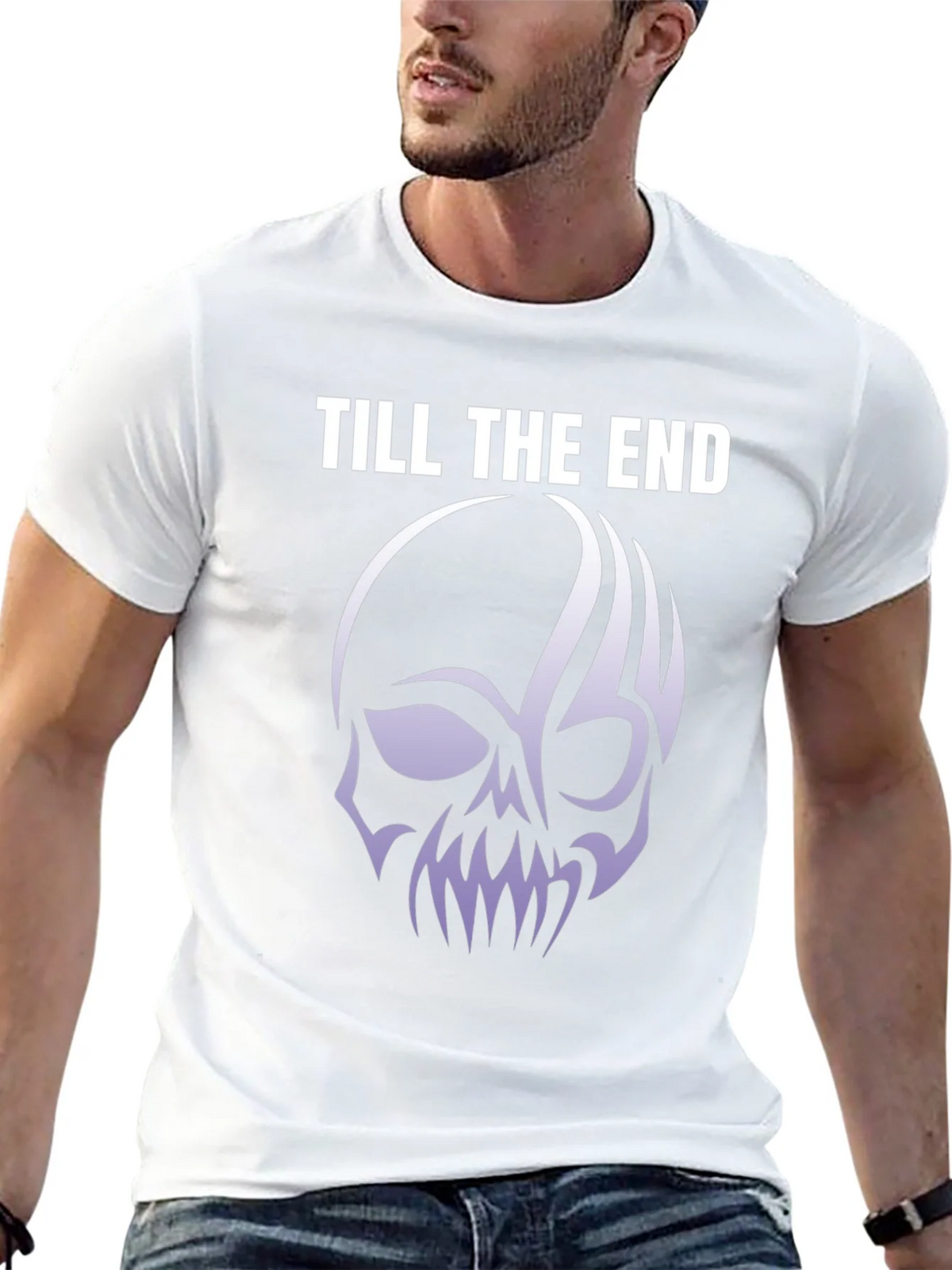 Till The End Skull Graphic Tee - Black