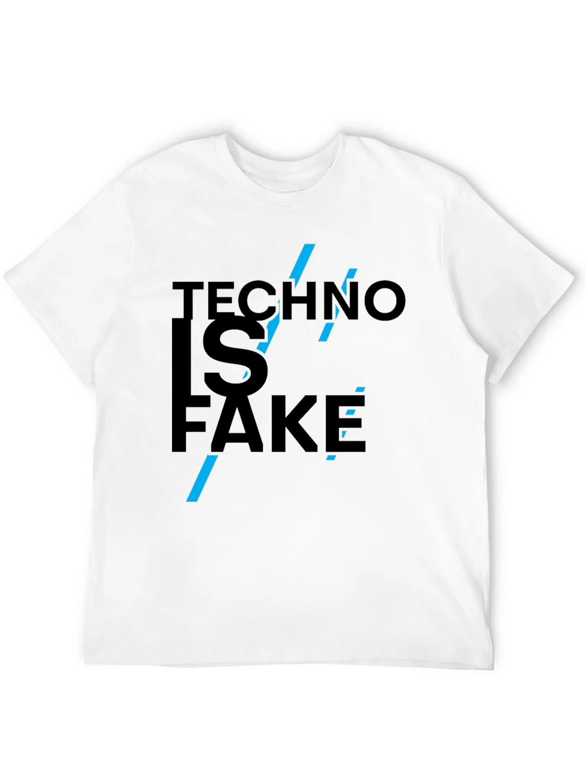 Techno is Fake Graphic Tee - Black Cotton