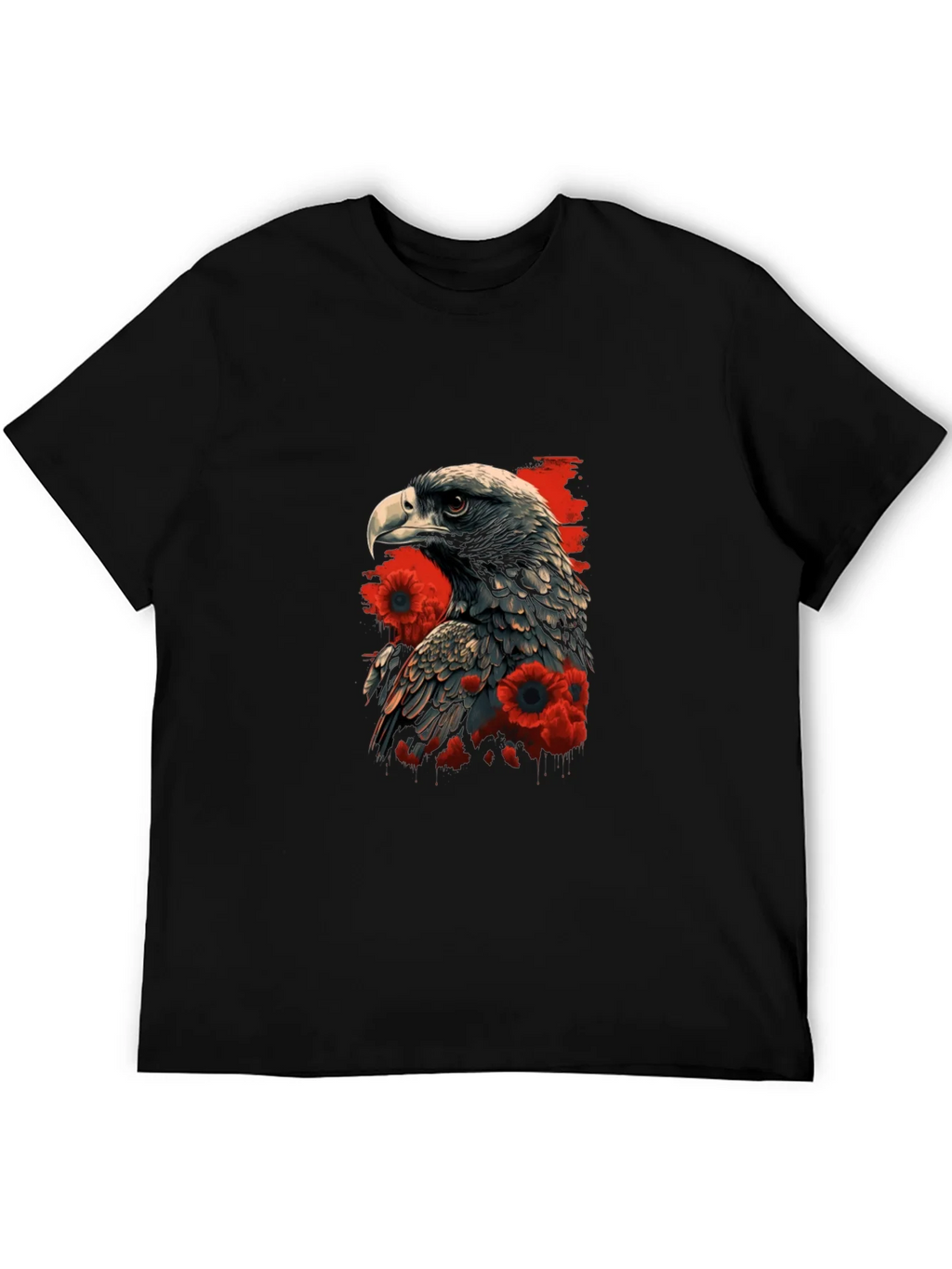 Eagle & Poppy Graphic Tee - Black