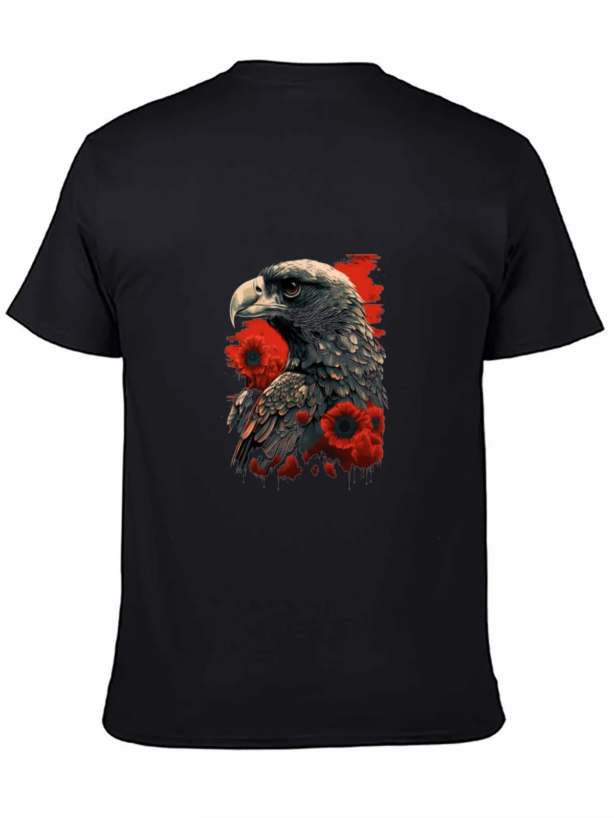 Eagle & Poppy Graphic Tee - Black