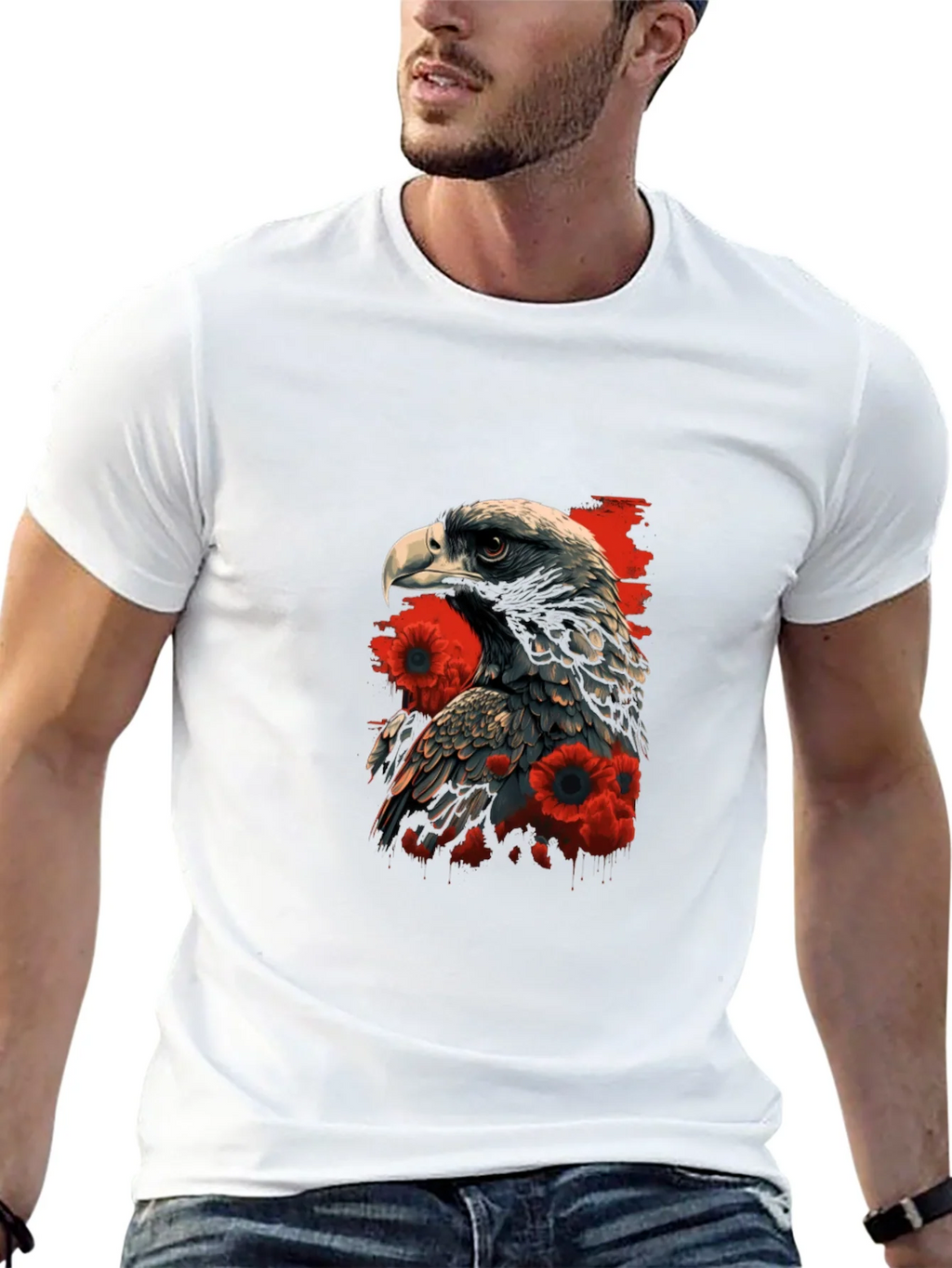 Eagle & Poppy Graphic Tee - Black