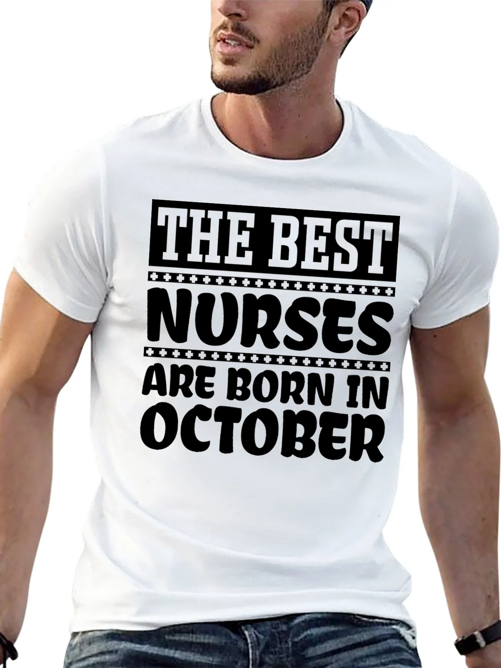 Best Nurses Are Born in October Black T-Shirt