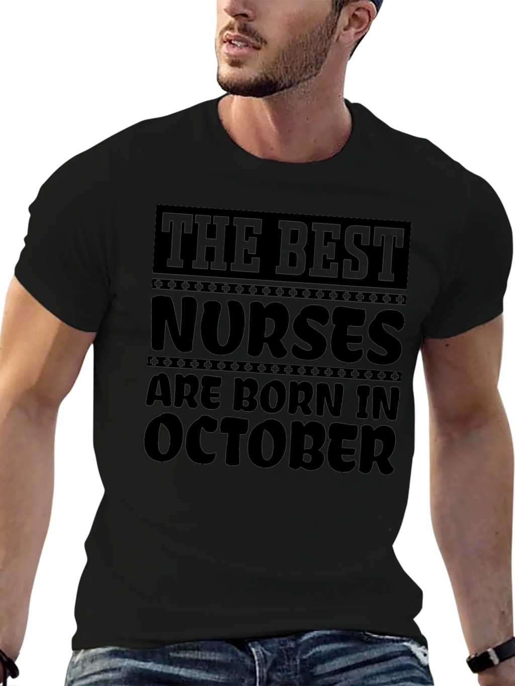 Best Nurses Are Born in October Black T-Shirt