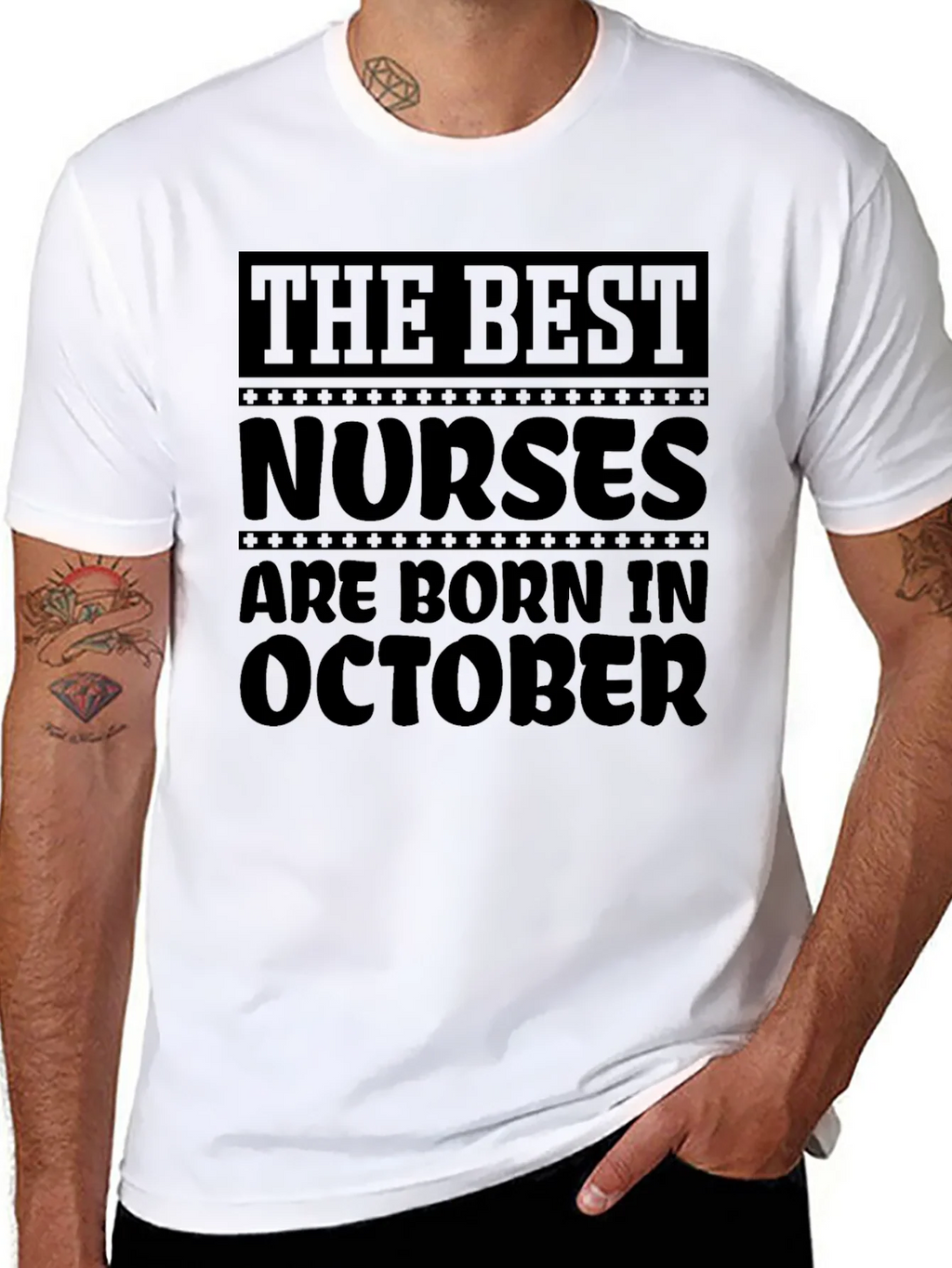 Best Nurses Are Born in October Black T-Shirt