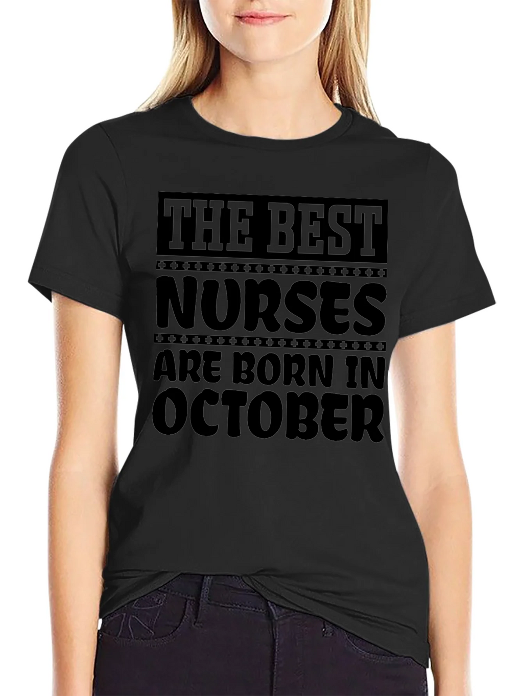 Best Nurses Are Born in October Black T-Shirt