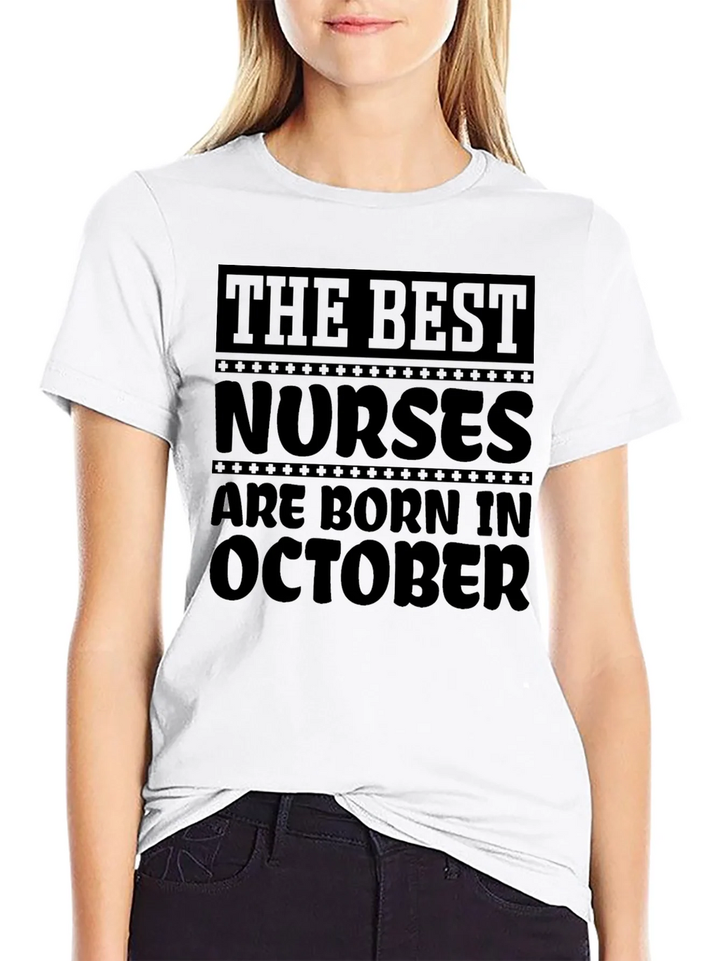 Best Nurses Are Born in October Black T-Shirt