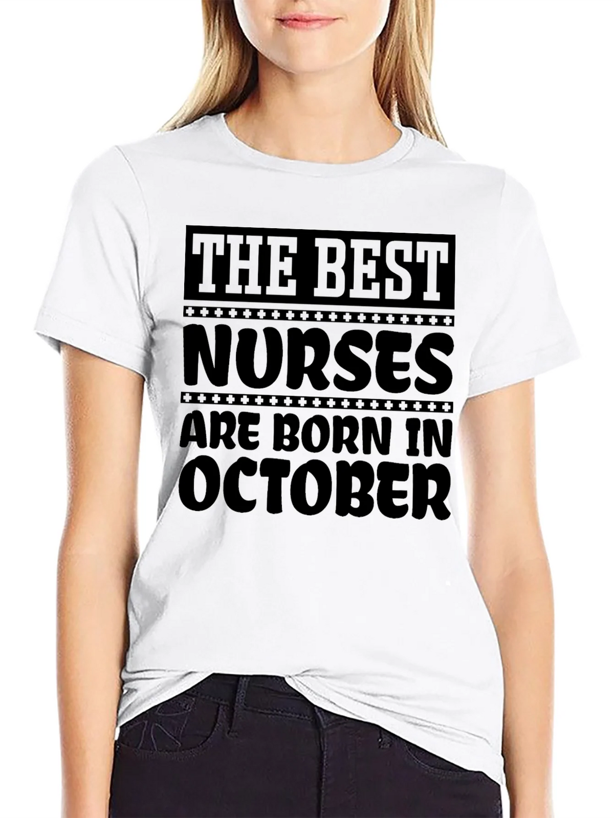 Best Nurses Are Born in October Black T-Shirt