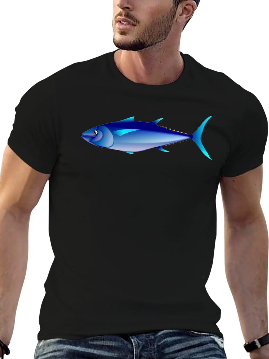 Tuna Graphic Black T-Shirt