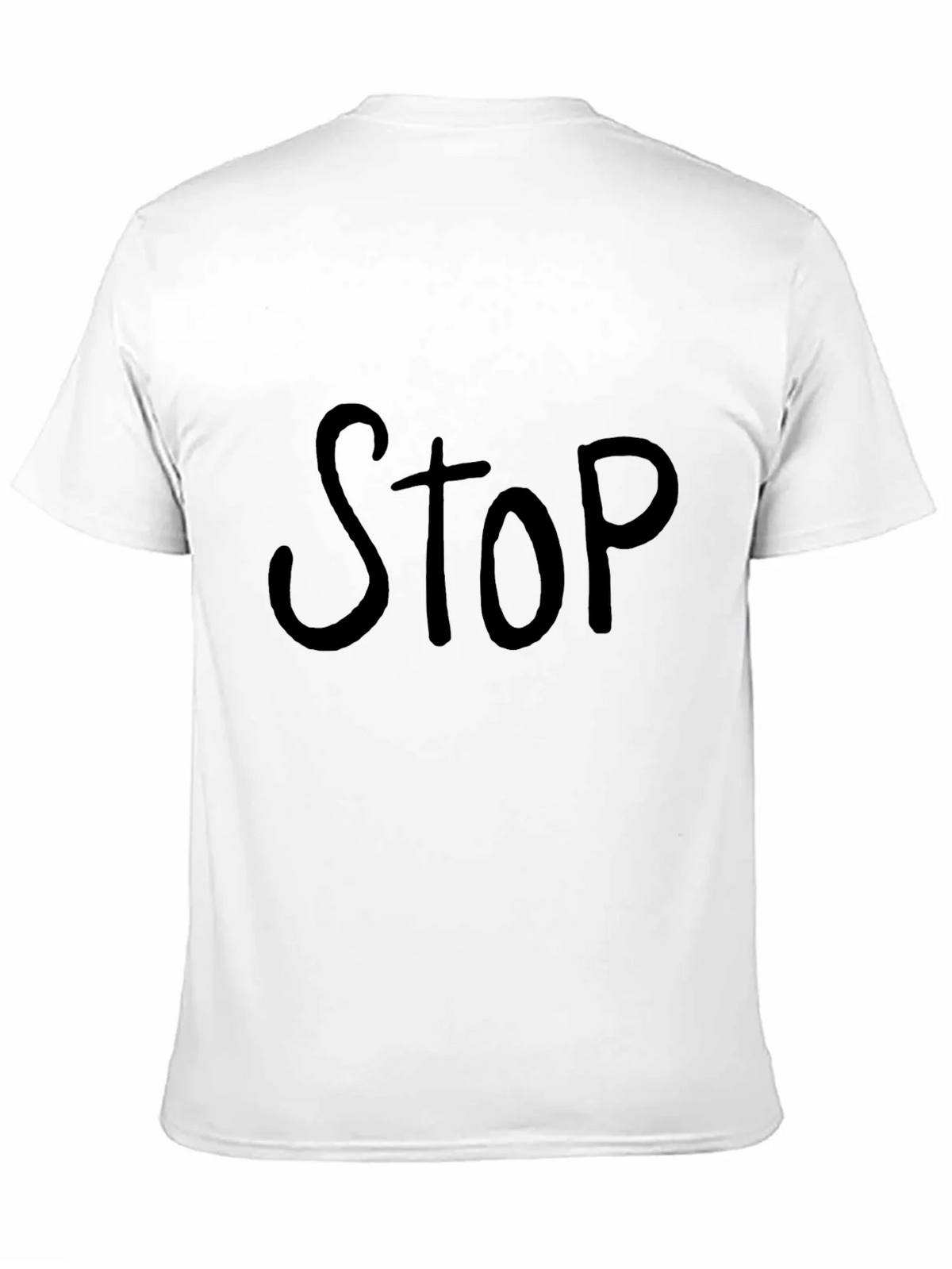 Black T-Shirt with Bold STOP Graphic