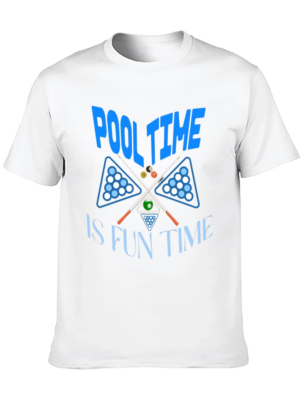 Pool Time Fun Time Black Graphic T-Shirt