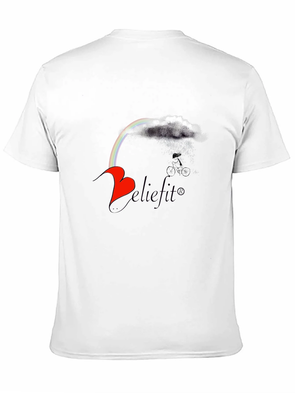 Believe It! Rainbow Cloud Heart Graphic T-Shirt