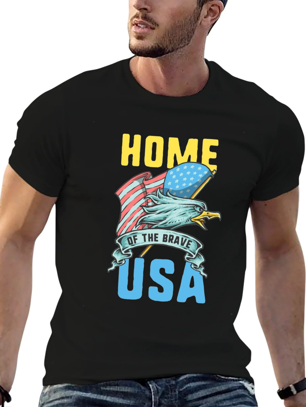 Home of the Brave USA Eagle Graphic Tee