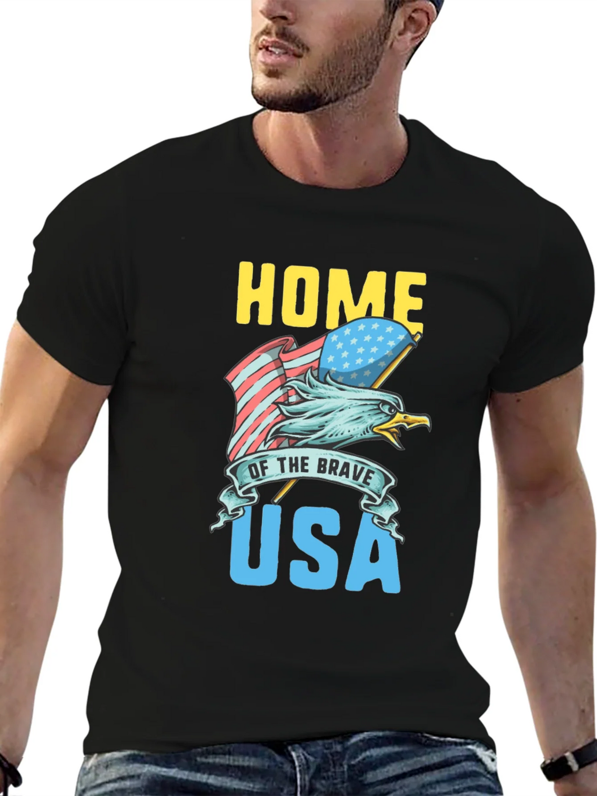 Home of the Brave USA Eagle Graphic Tee