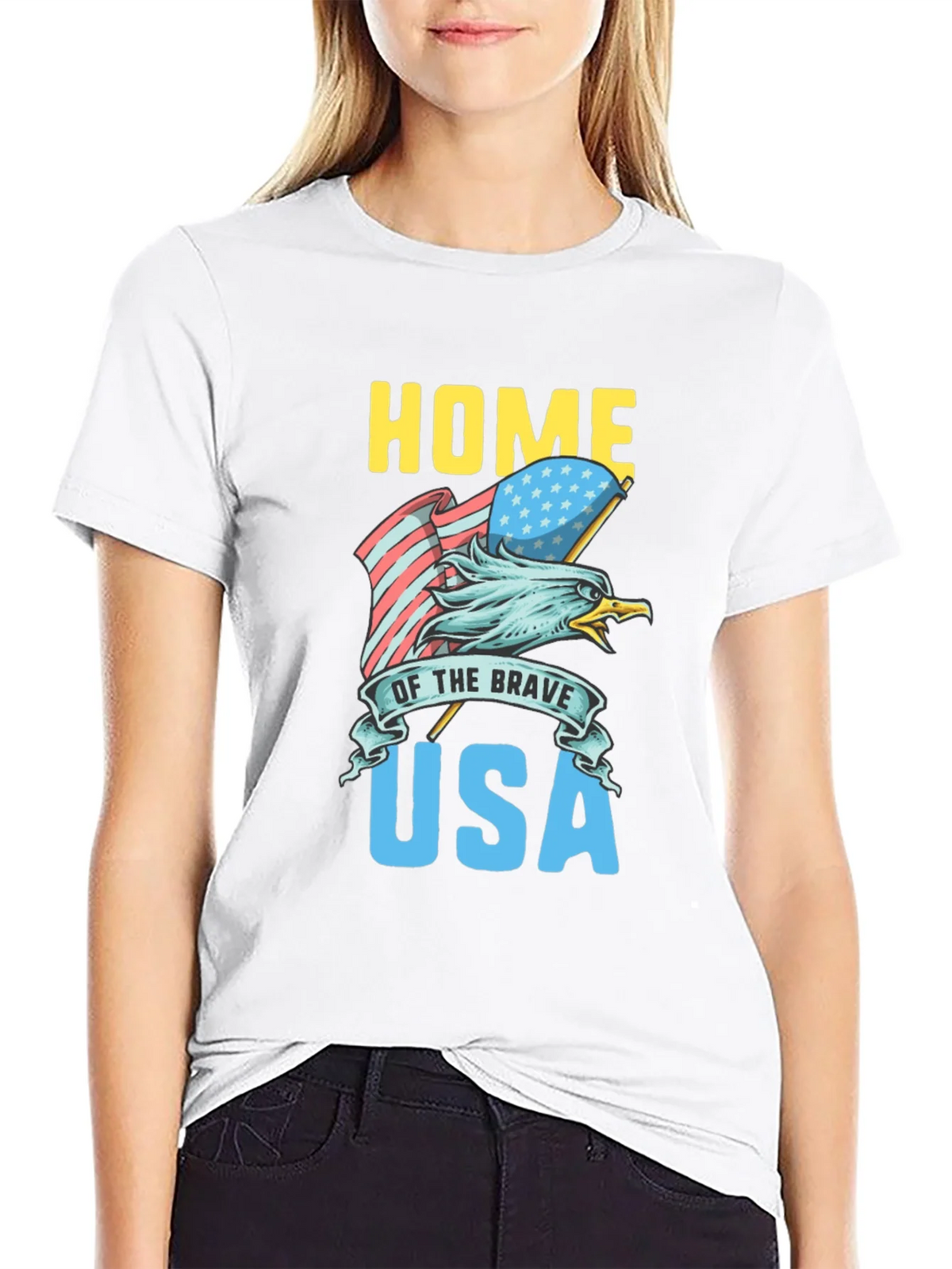 Home of the Brave USA Eagle Graphic Tee