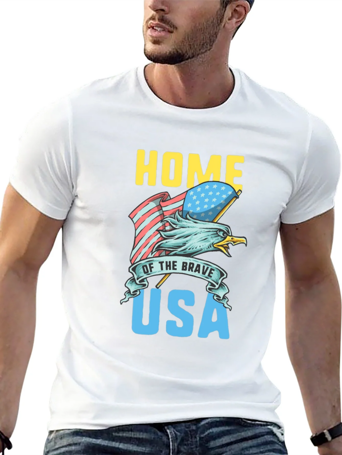 Home of the Brave USA Eagle Graphic Tee