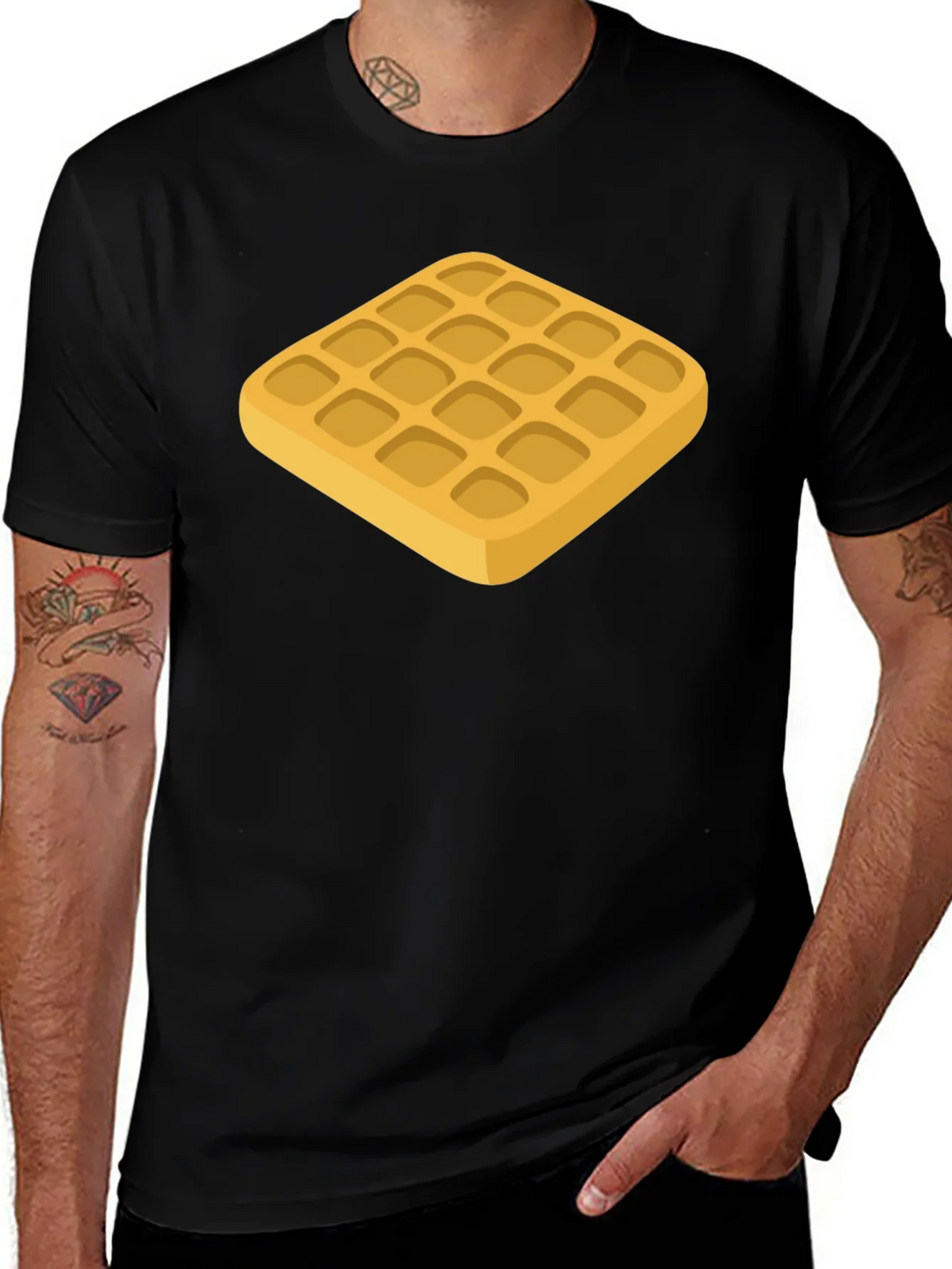 Waffle Graphic T-Shirt - Foodie Style