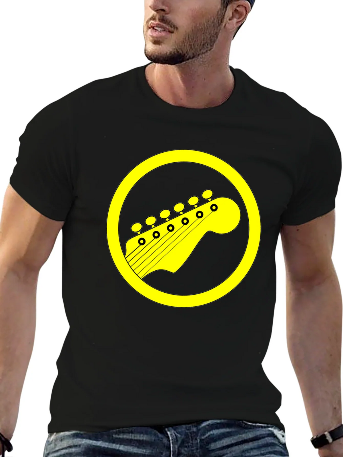 Guitar Headstock Graphic Tee - Rock On!