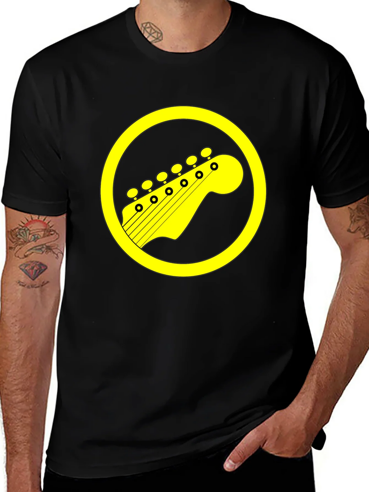 Guitar Headstock Graphic Tee - Rock On!