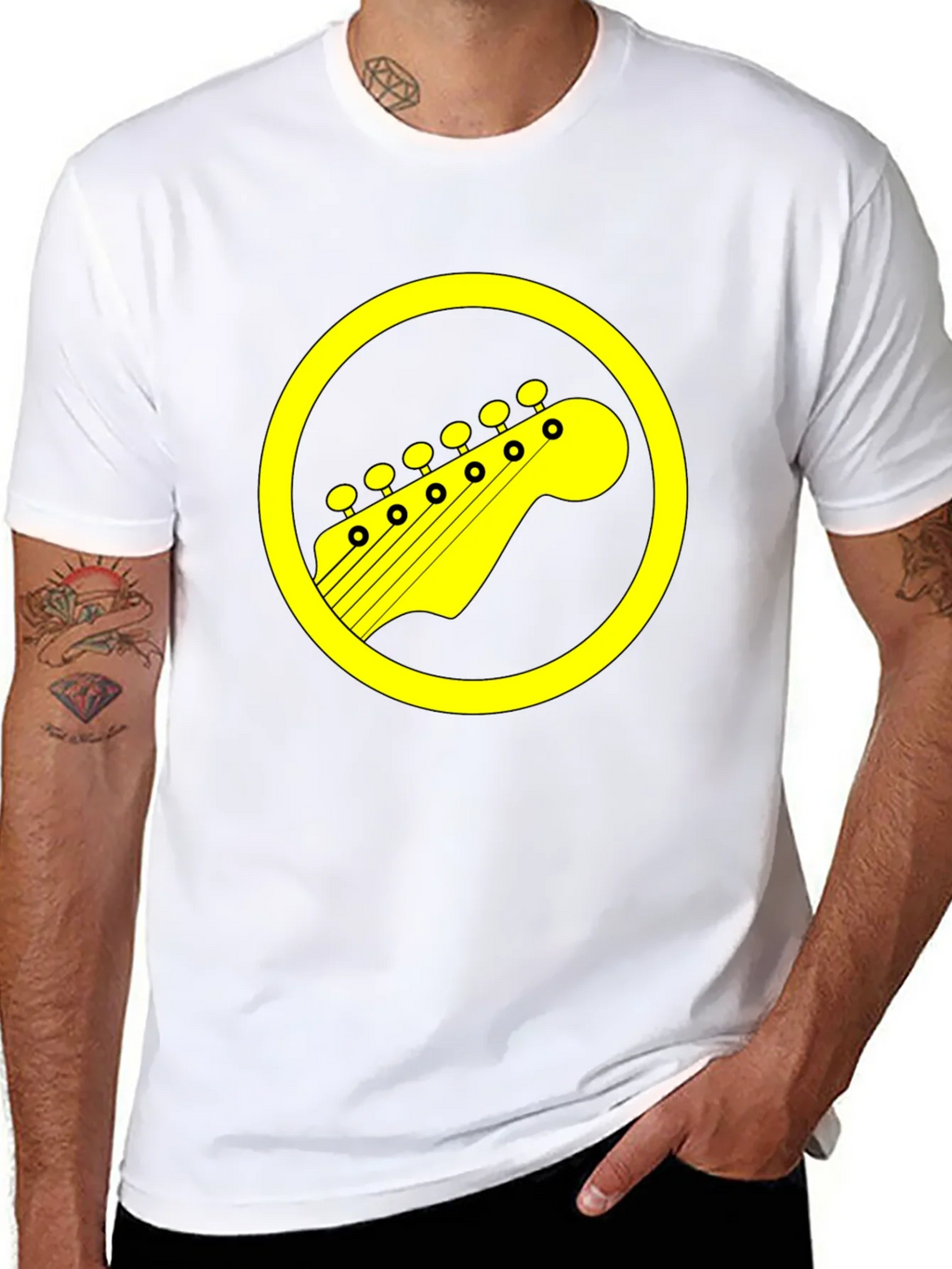 Guitar Headstock Graphic Tee - Rock On!