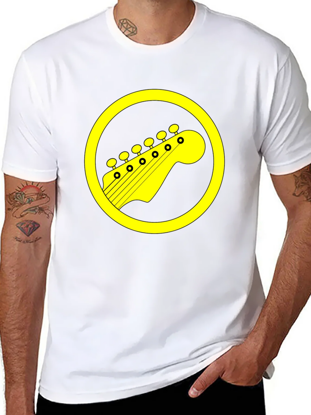 Guitar Headstock Graphic Tee - Rock On!