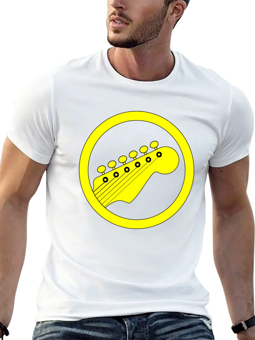 Guitar Headstock Graphic Tee - Rock On!