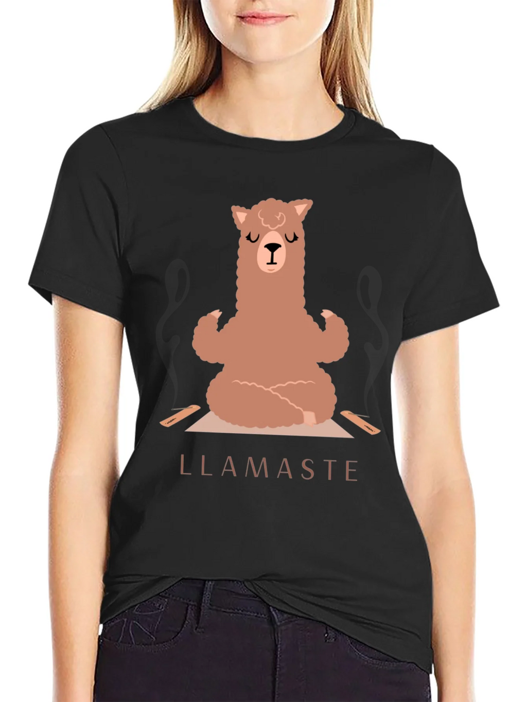Llamaste Yoga T-Shirt - Meditating Llama Tee