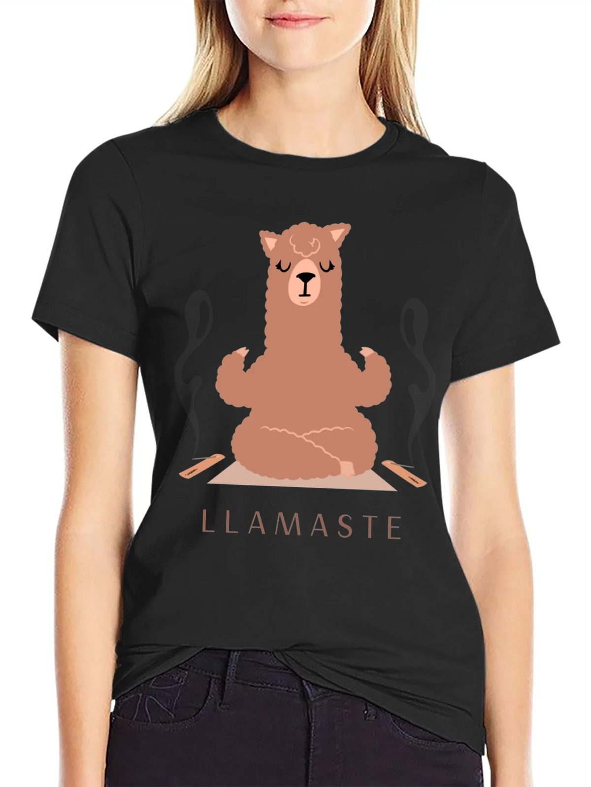 Llamaste Yoga T-Shirt - Meditating Llama Tee