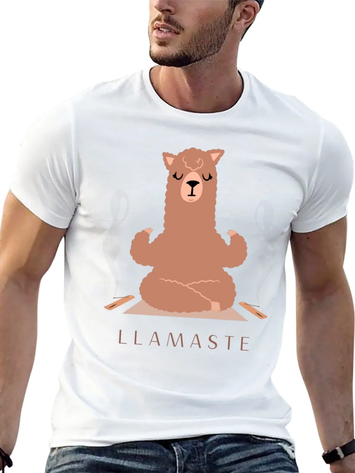 Llamaste Yoga T-Shirt - Meditating Llama Tee
