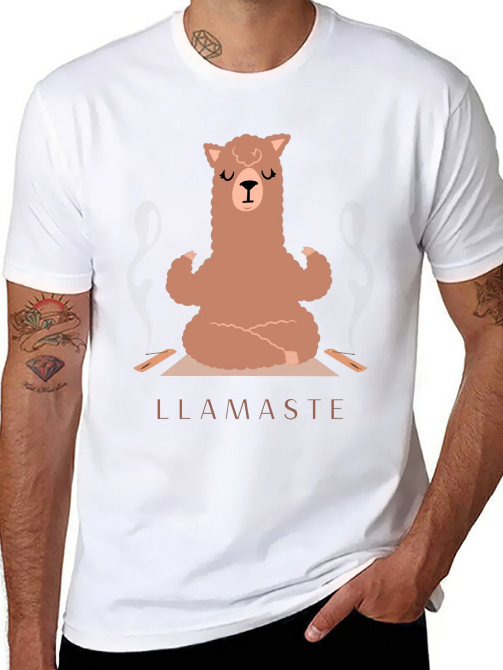 Llamaste Yoga T-Shirt - Meditating Llama Tee