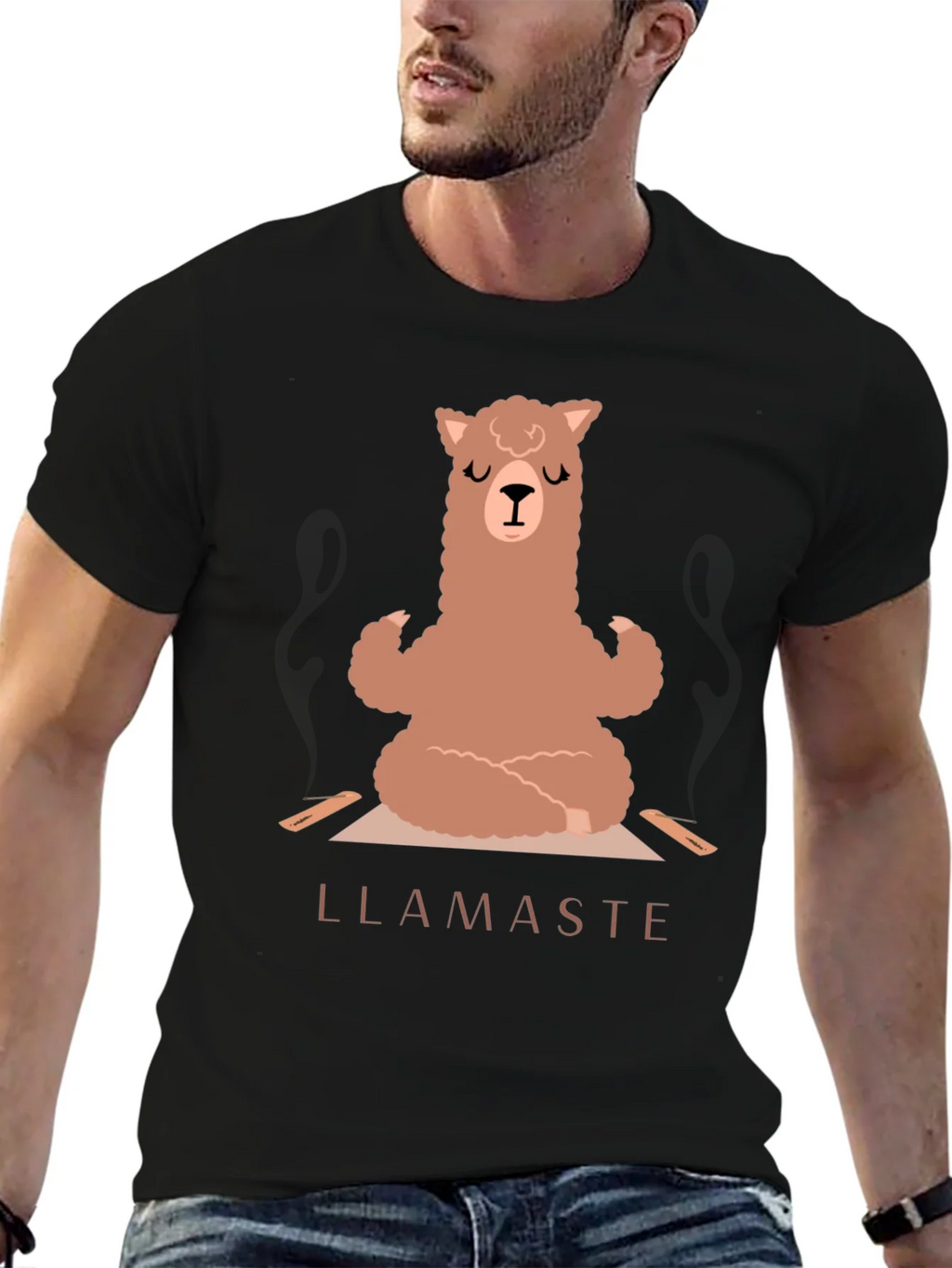 Llamaste Yoga T-Shirt - Meditating Llama Tee