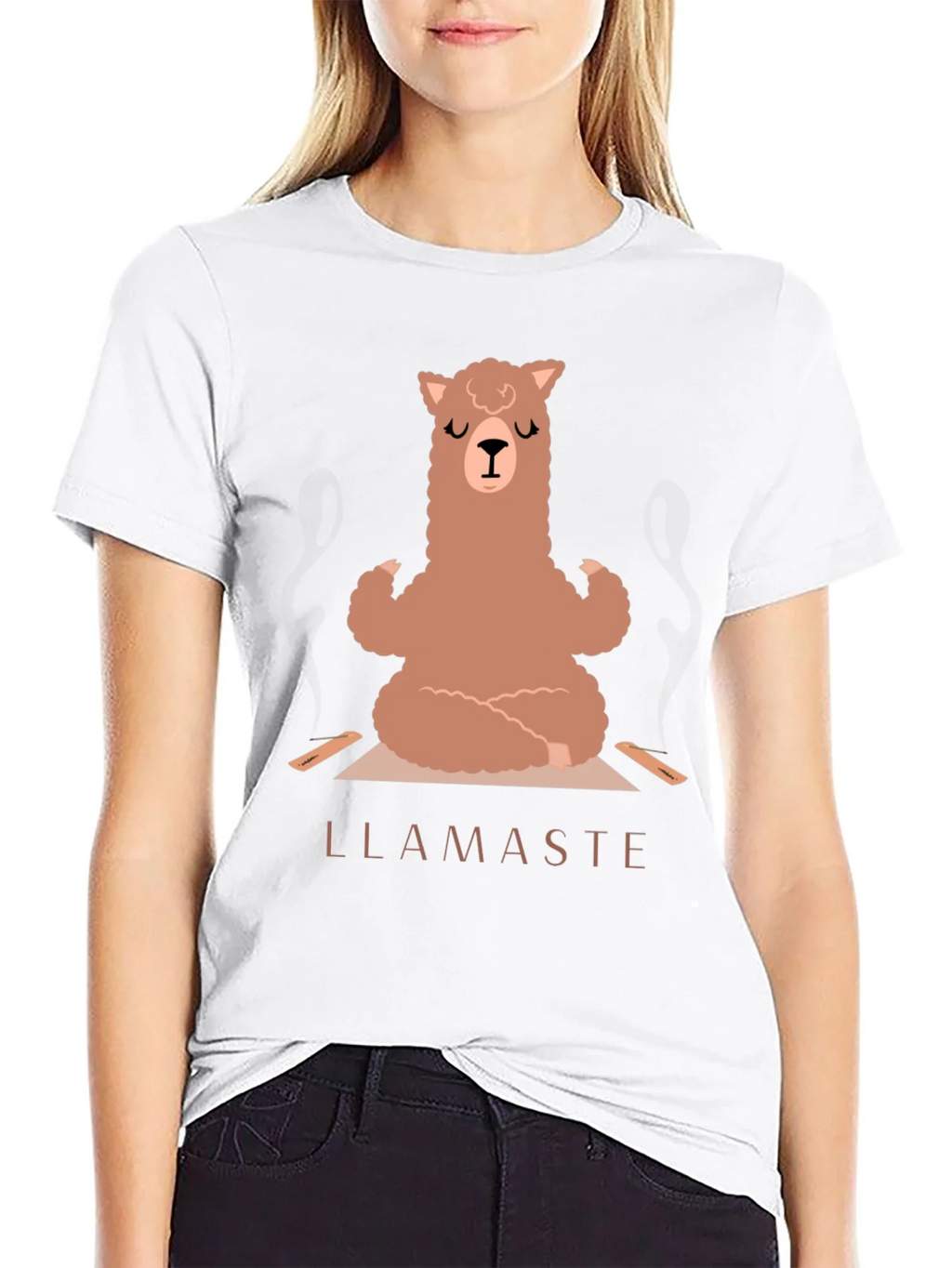 Llamaste Yoga T-Shirt - Meditating Llama Tee