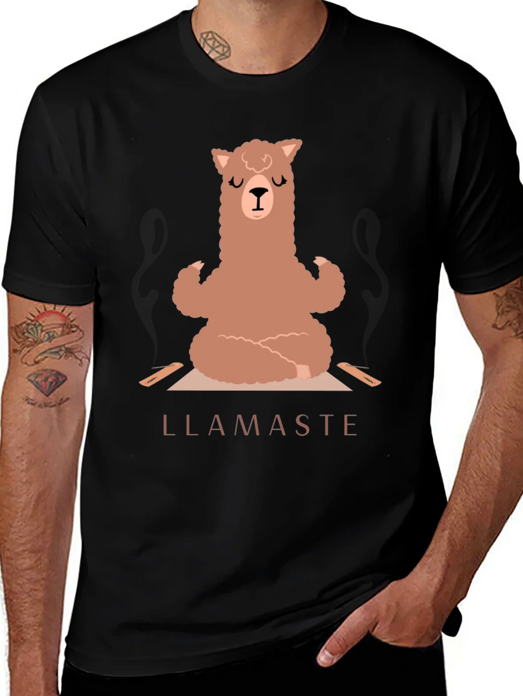 Llamaste Yoga T-Shirt - Meditating Llama Tee