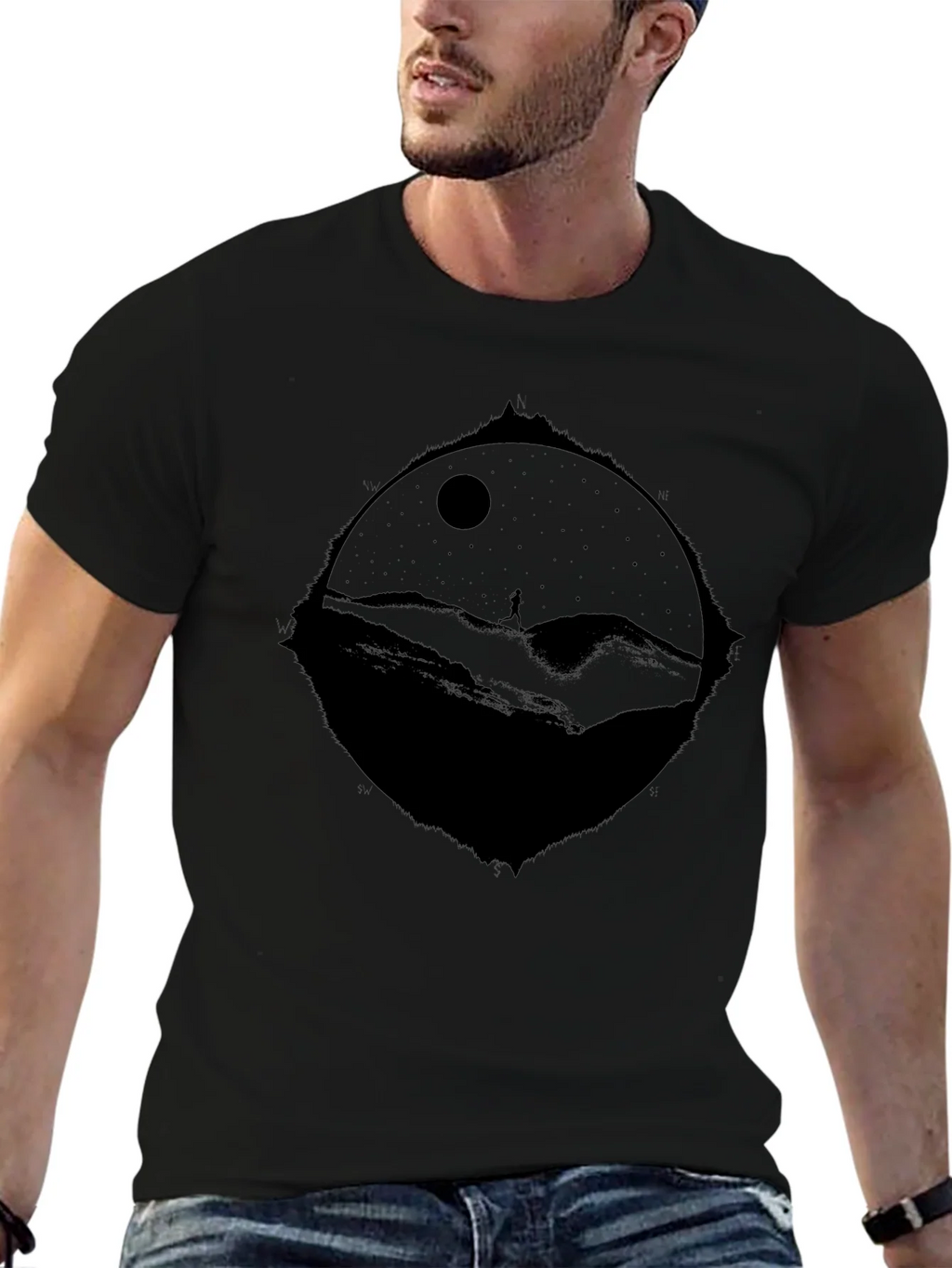 Nightscape Graphic T-Shirt - Black
