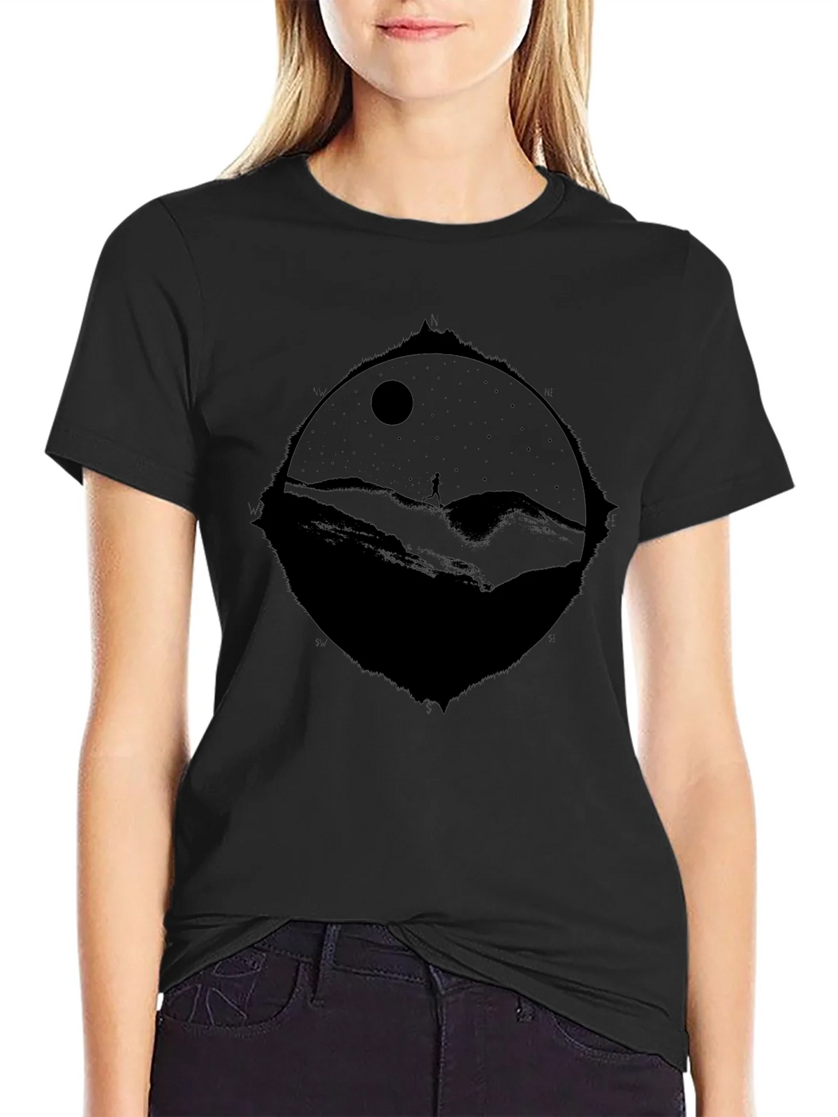 Nightscape Graphic T-Shirt - Black