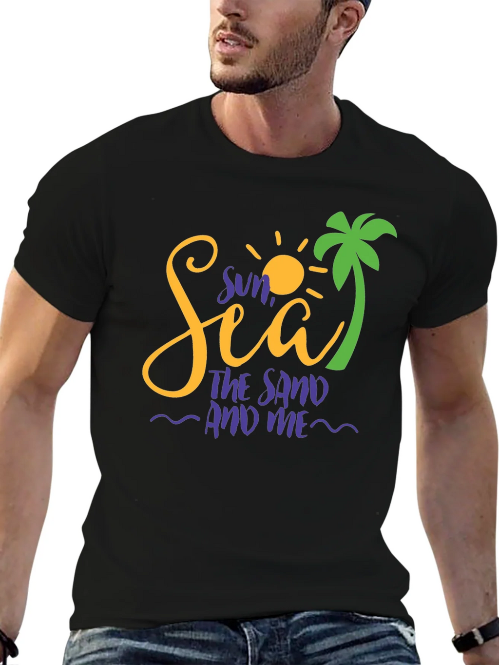 Sun Sea Sand Graphic Tee - Beach Vacation Shirt