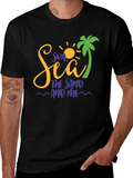 Sun Sea Sand Graphic Tee - Beach Vacation Shirt