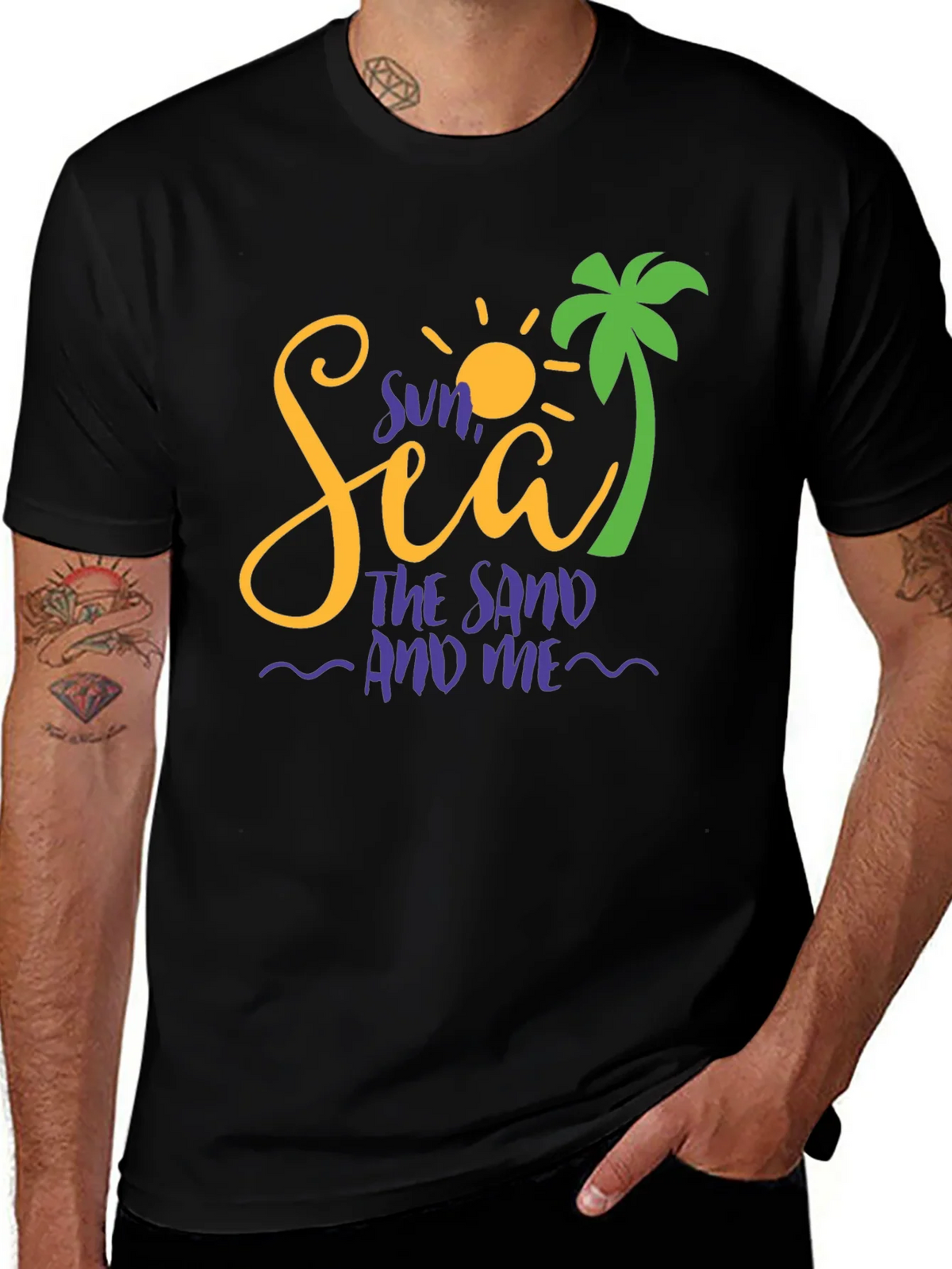 Sun Sea Sand Graphic Tee - Beach Vacation Shirt