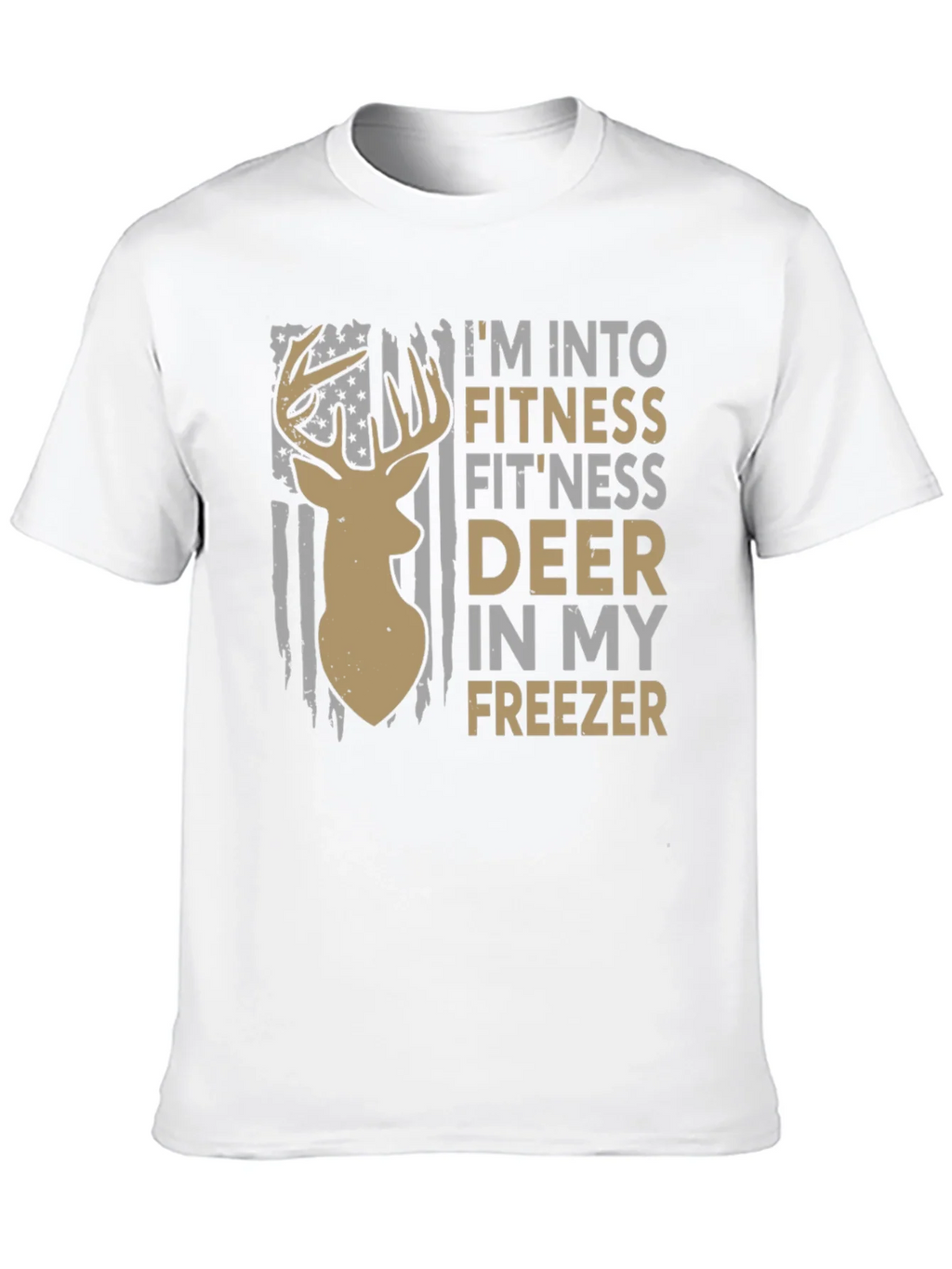 Fitness Deer Freezer Novelty Graphic T-Shirt