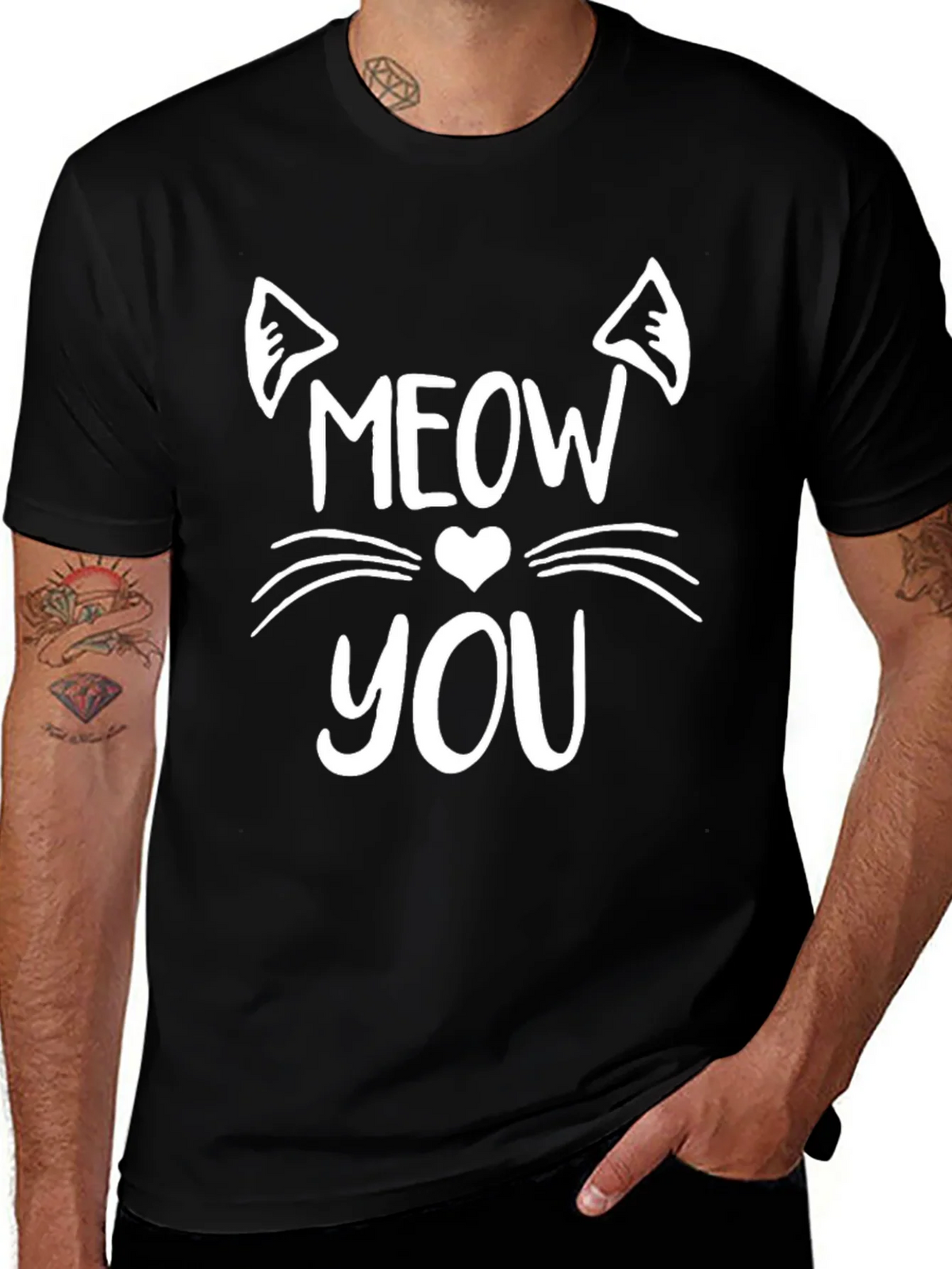 Meow You Graphic Tee - Trendy Cat Lover Shirt