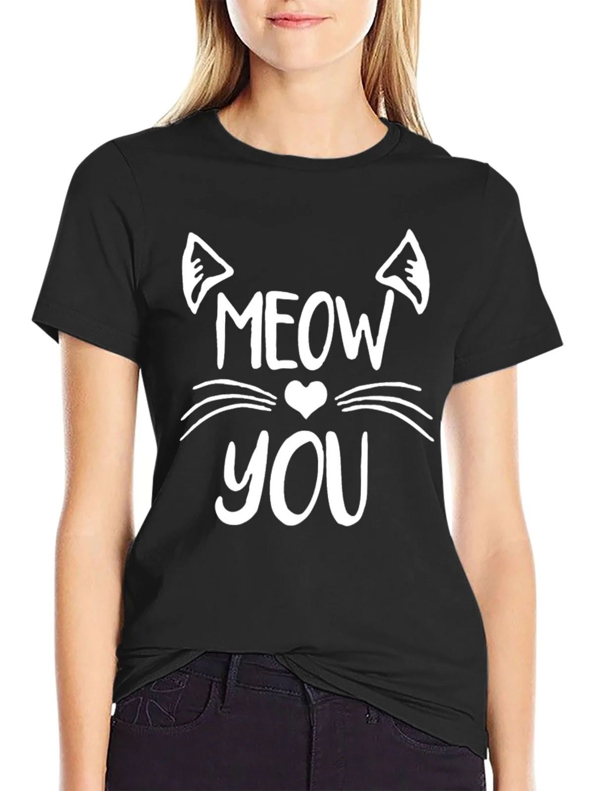 Meow You Graphic Tee - Trendy Cat Lover Shirt