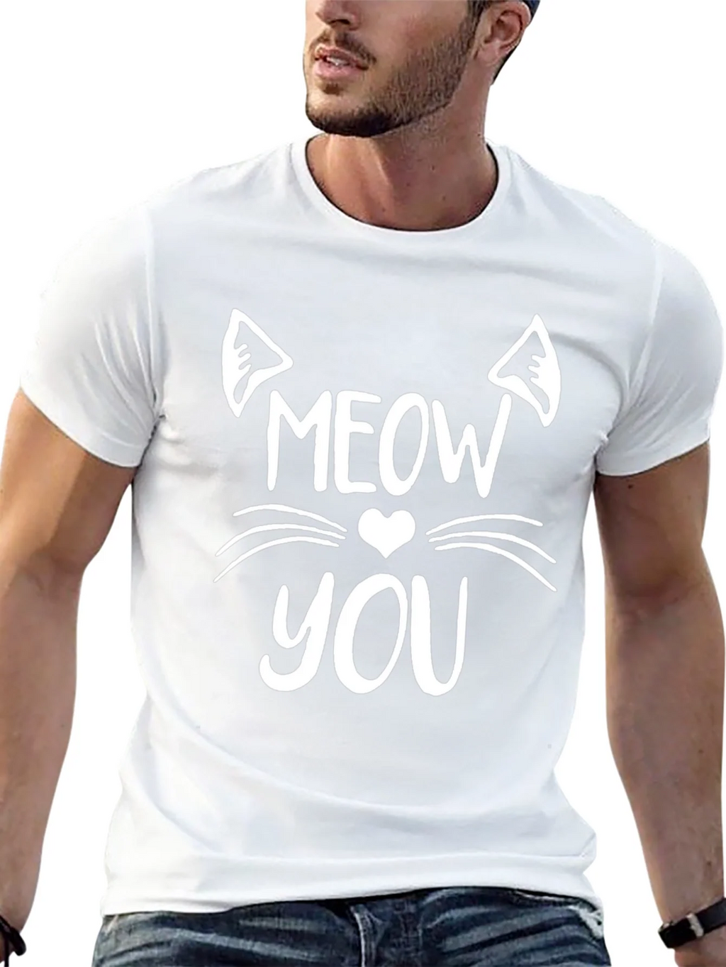Meow You Graphic Tee - Trendy Cat Lover Shirt