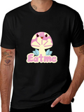 Eat Me Mushroom Graphic Tee - Black