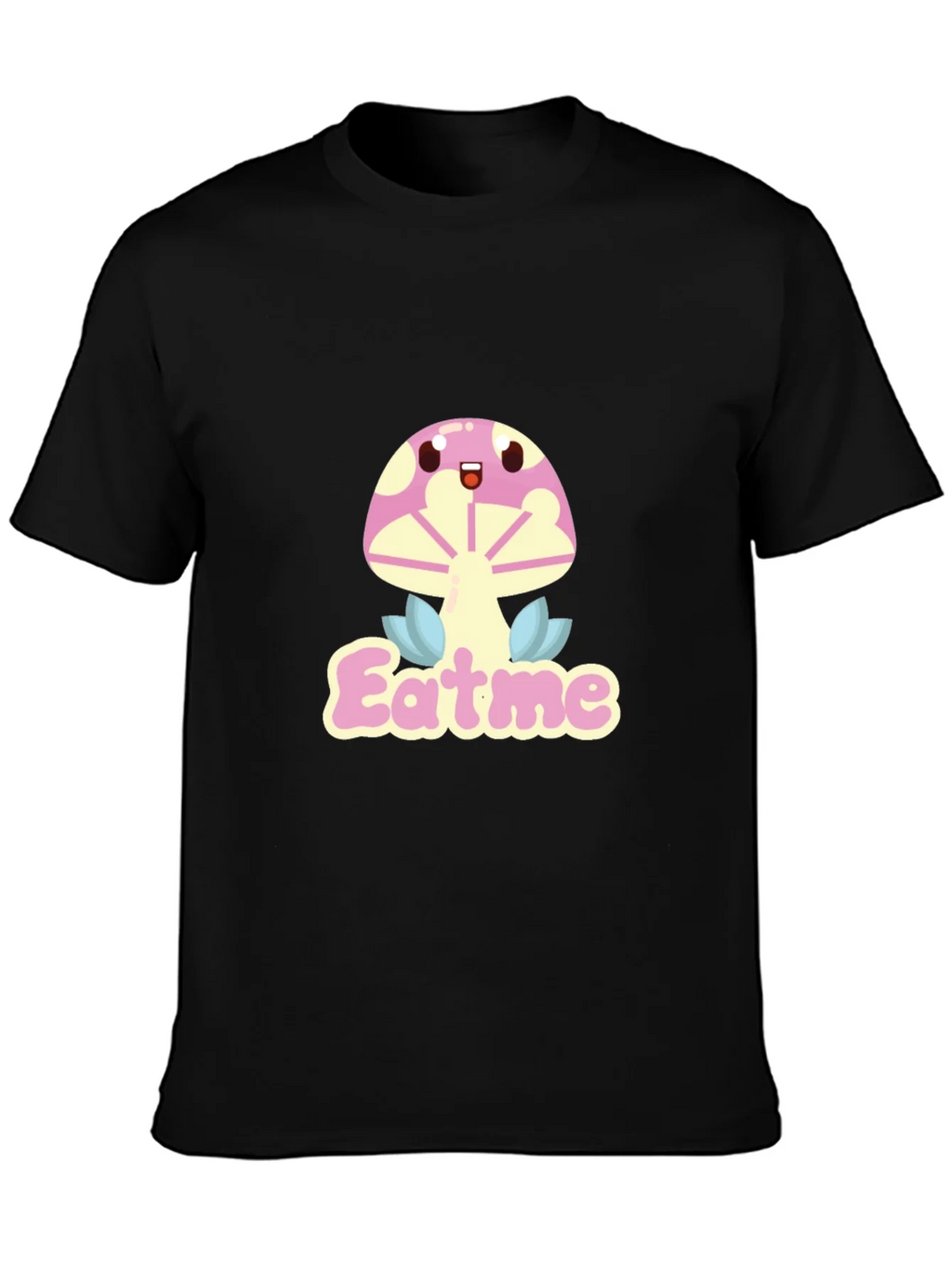 Eat Me Mushroom Graphic Tee - Black