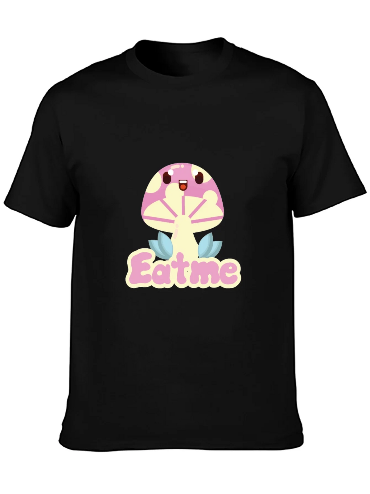 Eat Me Mushroom Graphic Tee - Black