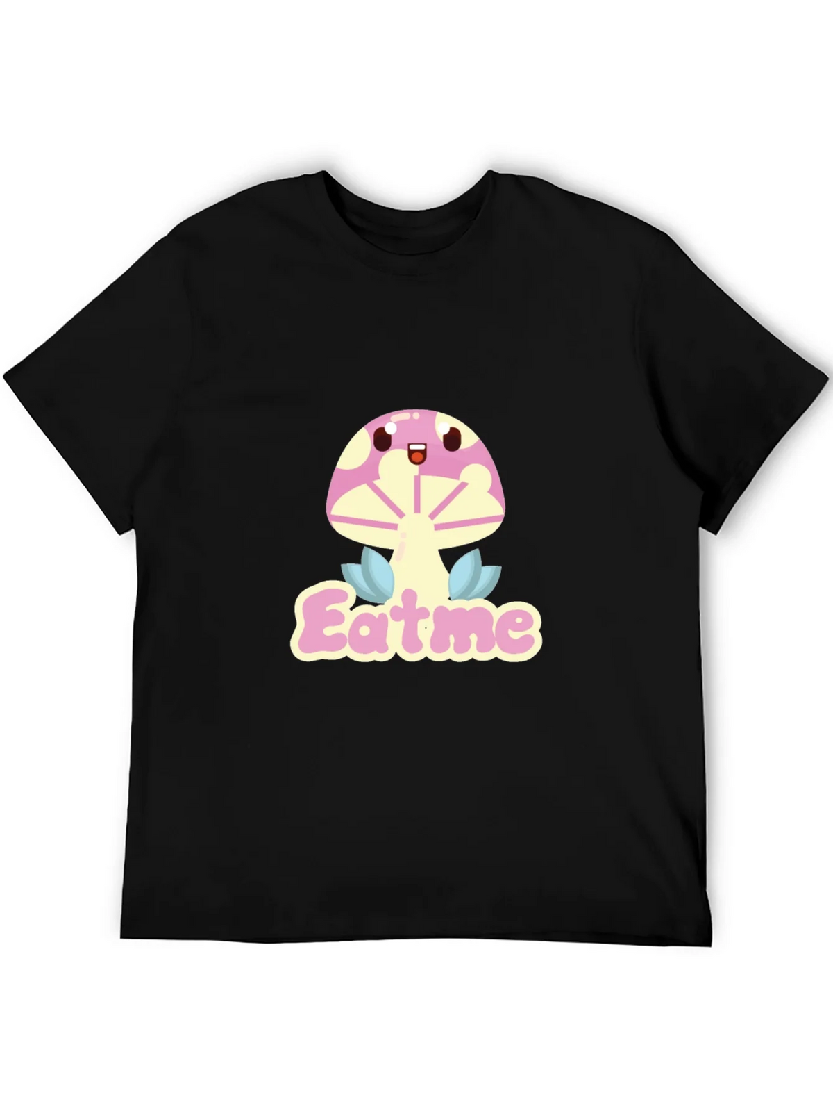 Eat Me Mushroom Graphic Tee - Black