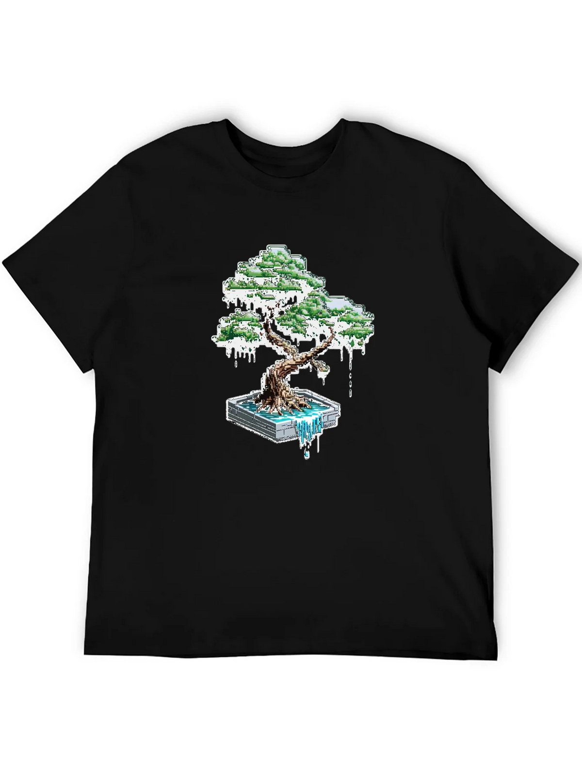 Pixel Art Bonsai Tree Graphic Tee - Unique Gamer Style