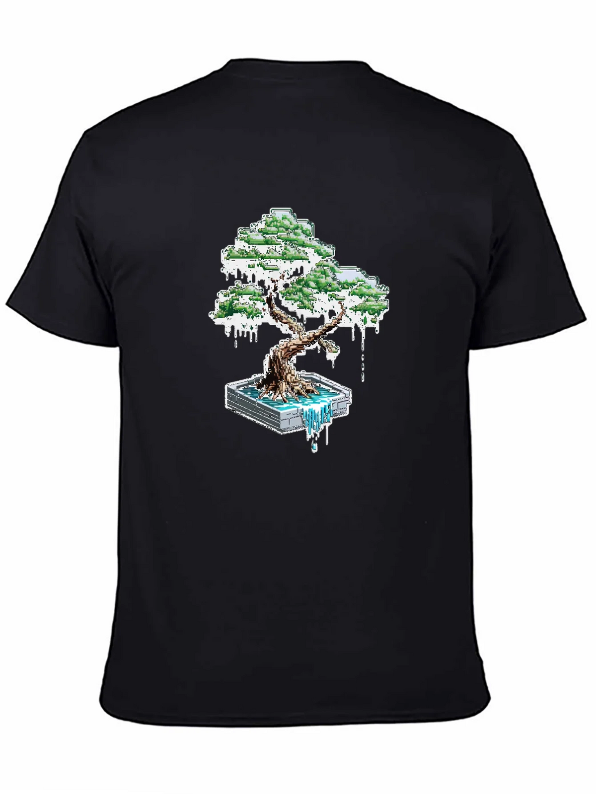 Pixel Art Bonsai Tree Graphic Tee - Unique Gamer Style
