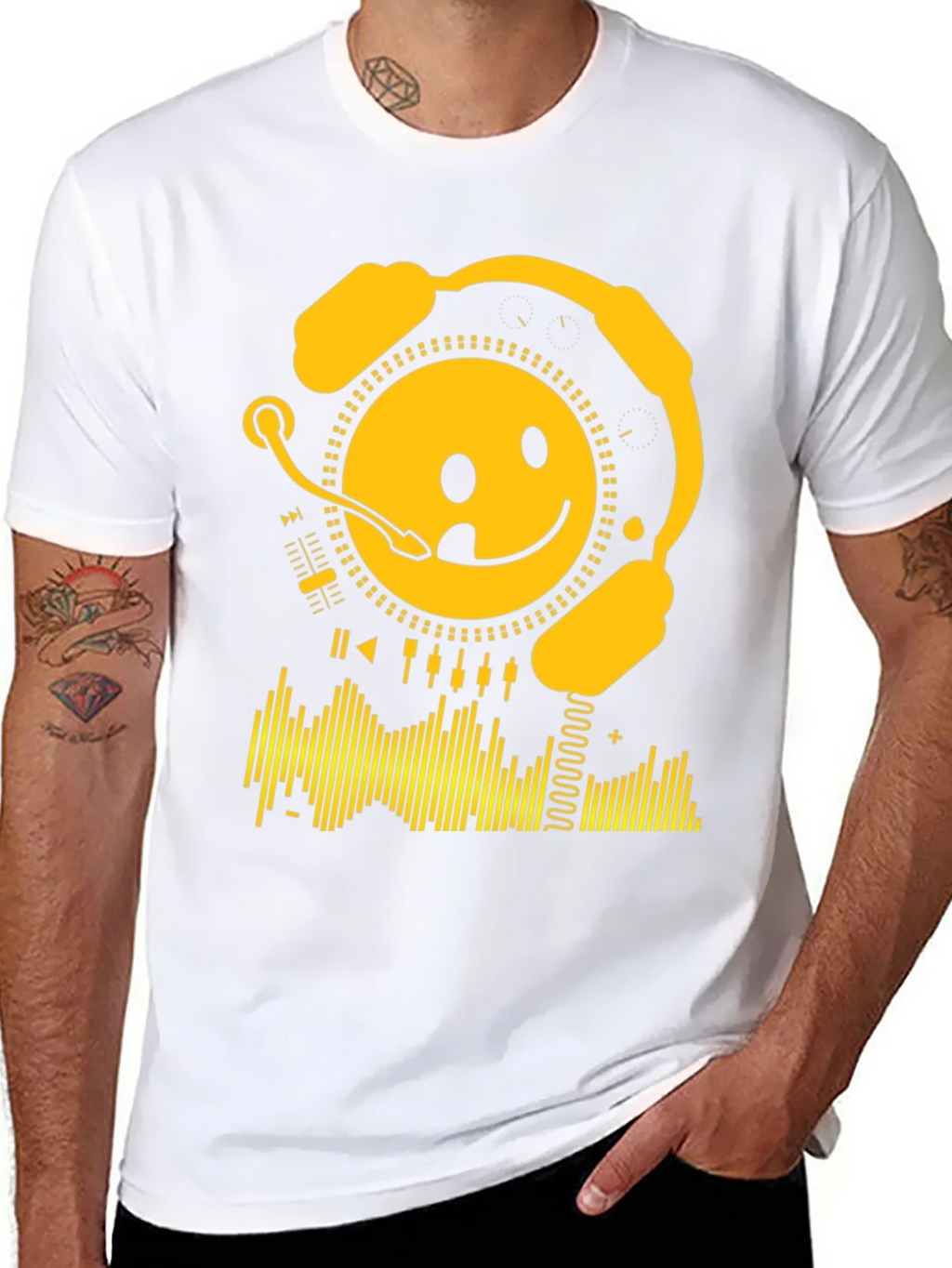 Smiley DJ Black T-Shirt