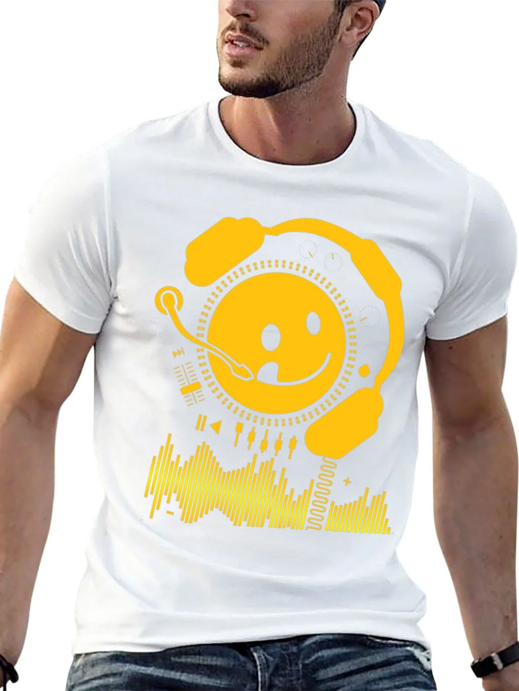 Smiley DJ Black T-Shirt