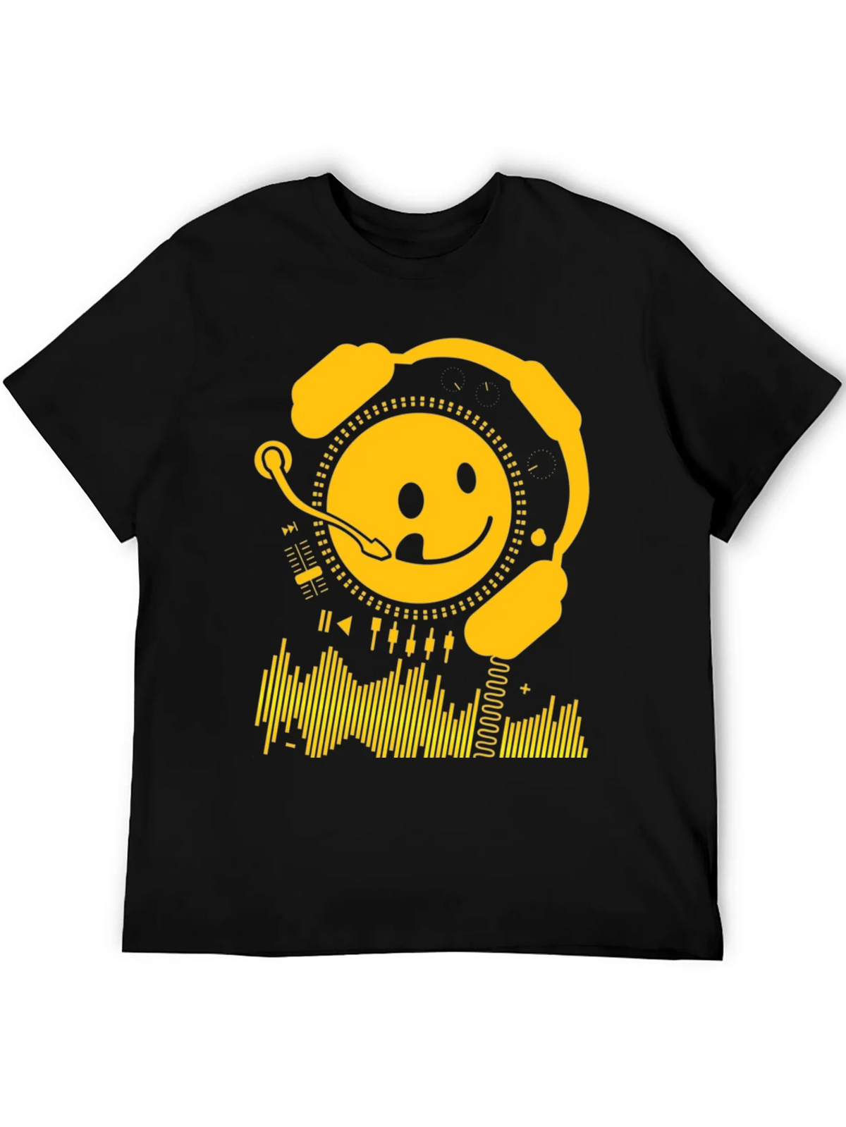 Smiley DJ Black T-Shirt